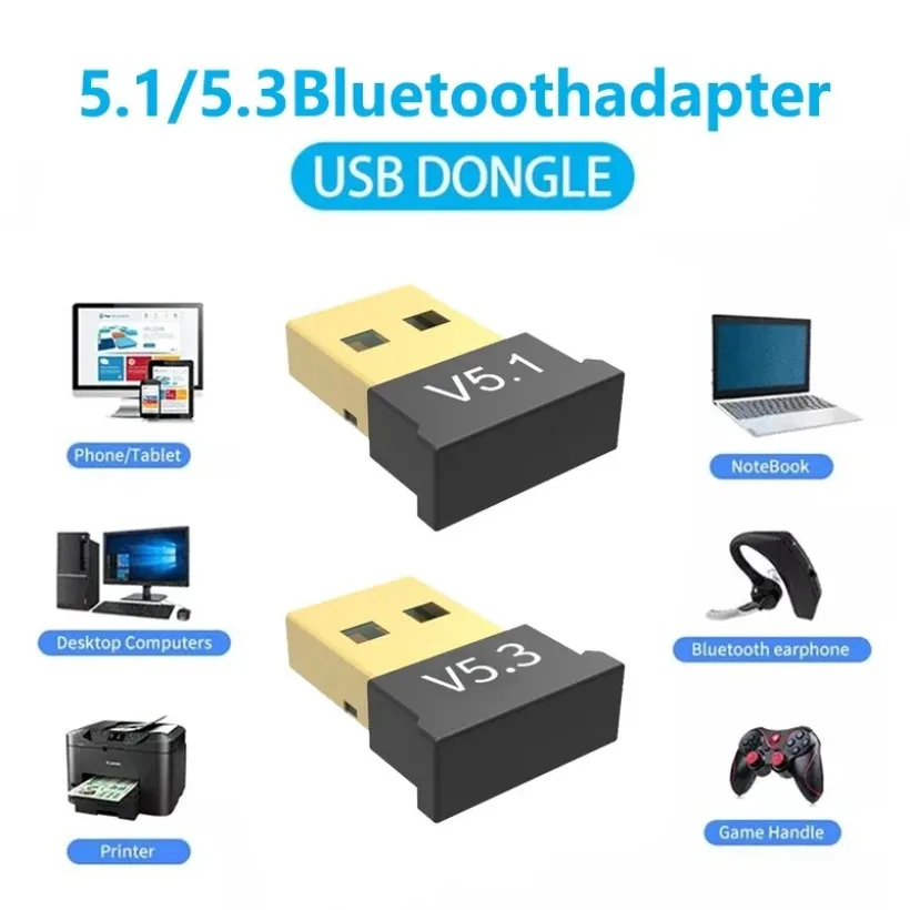 MnnWuu USB Bluetooth 5.1 adapter transmitter receiver Bluetooth audio Bluetooth 5.3 dongle wireless USB adapter PC laptop