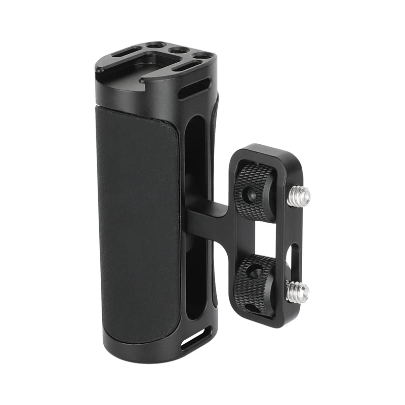 Universal Side Handle Grip With Dual 1/4 In-20 Screw Mount For Left Right-Hand For Monitoe Camera Cage Handle Grip