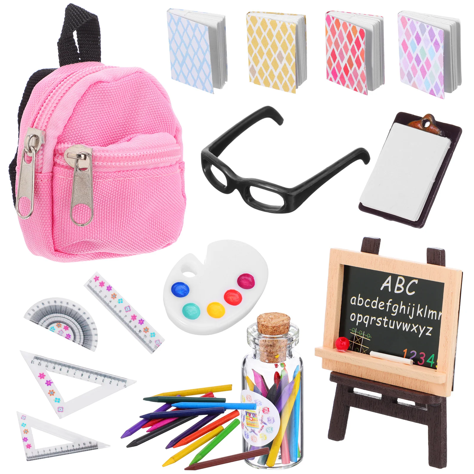 

Simulation Learning Set Mini Toy Fake Tools School Supplies Kit Cute Pencils Miniature Premium Materials Sturdy Safe