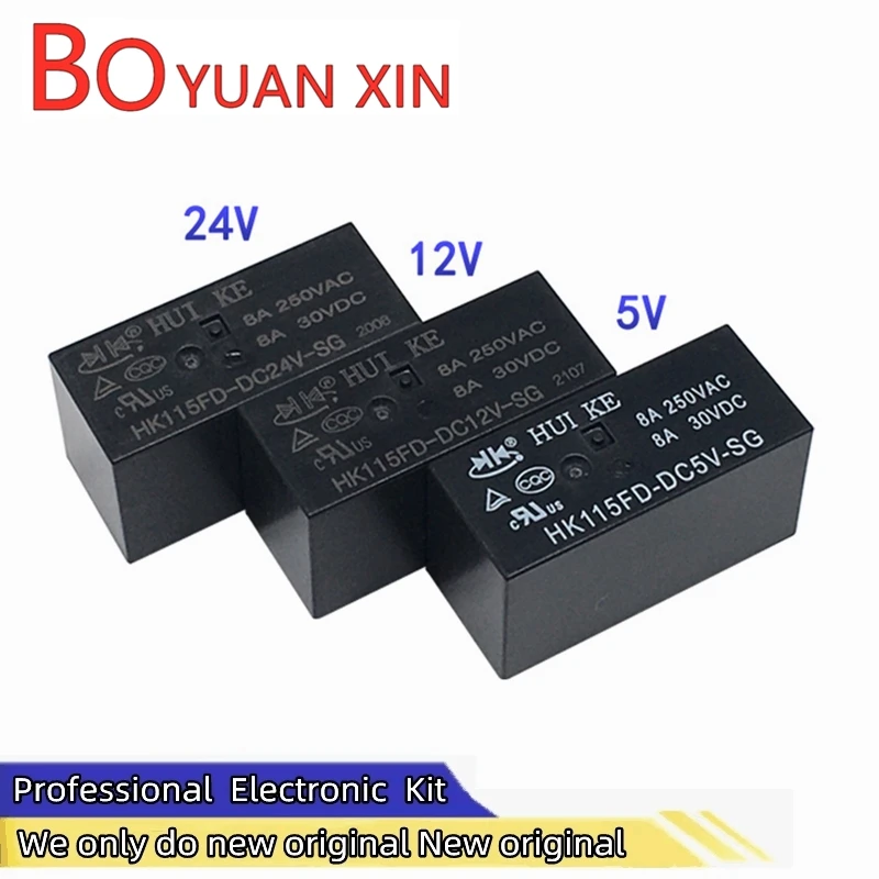 New original Household relays HK115FD-DC5V-SG HK115FD-DC12V-SG HK115FD-DC24V-SG HUI KE electromagnetic relay