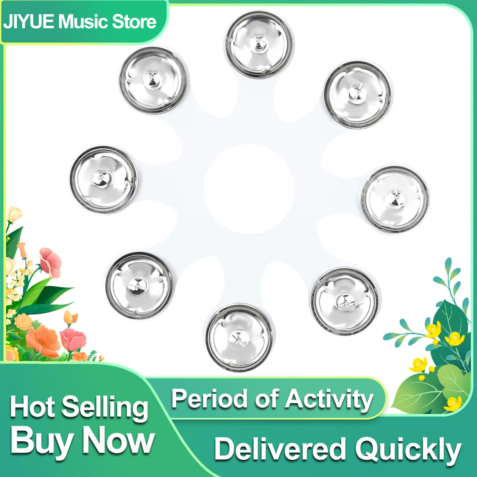 SLADE Stainless Steel Drums Cymbals Bells Drum Stand Step On The Cymbals Bell Silicone Metal Percussion Instrument Accessories