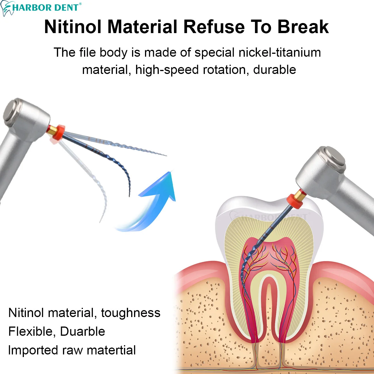 31 مللي متر الأسنان NiTi سوبر الملفات الذهب تنشيط الحرارة اللبية قناة الجذر الملفات طب الأسنان أداة 6 قطعة/صندوق