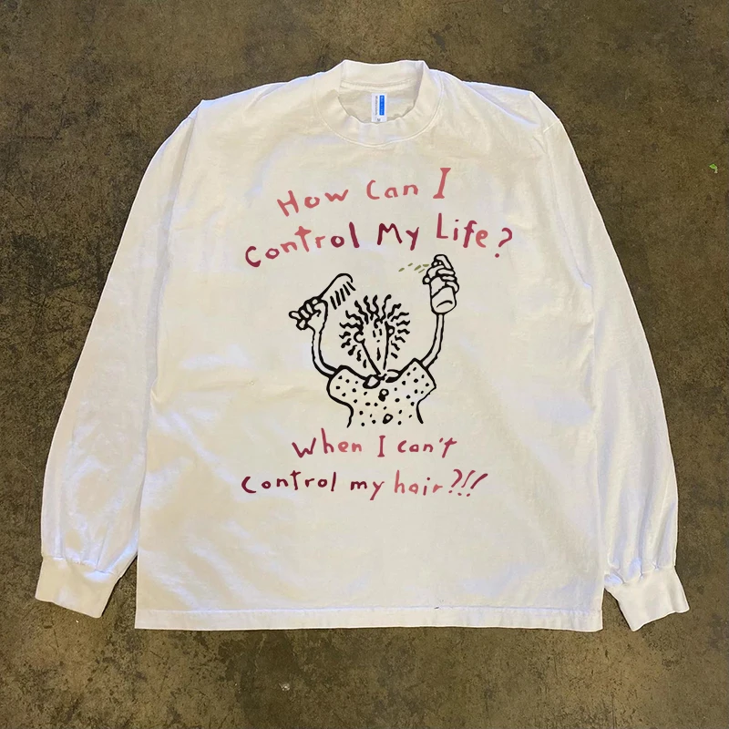 Pure Cotton Long Sleeve T-Shirt 300g Heavyweight Couple's Unique Design Feel Small Story More Xiao Chen Story Multi-Functional