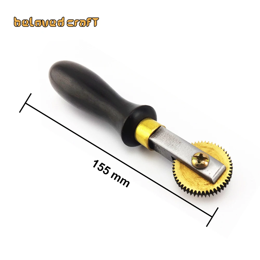 1Pc Leather Craft Knurling Embossing Press Roll Wheel Tool Shoemaker Cobbler Thread Decorating Tool for Handmade Leather Project