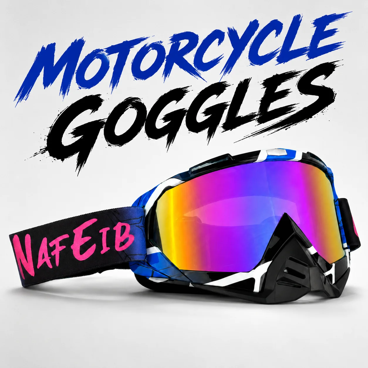MX ATV Off-Road Motocross Goggles, Colorful Water Transfer Print, HD UV400 Wind Dust Proof, Helmet Compatible, Ski Off-Road Gear