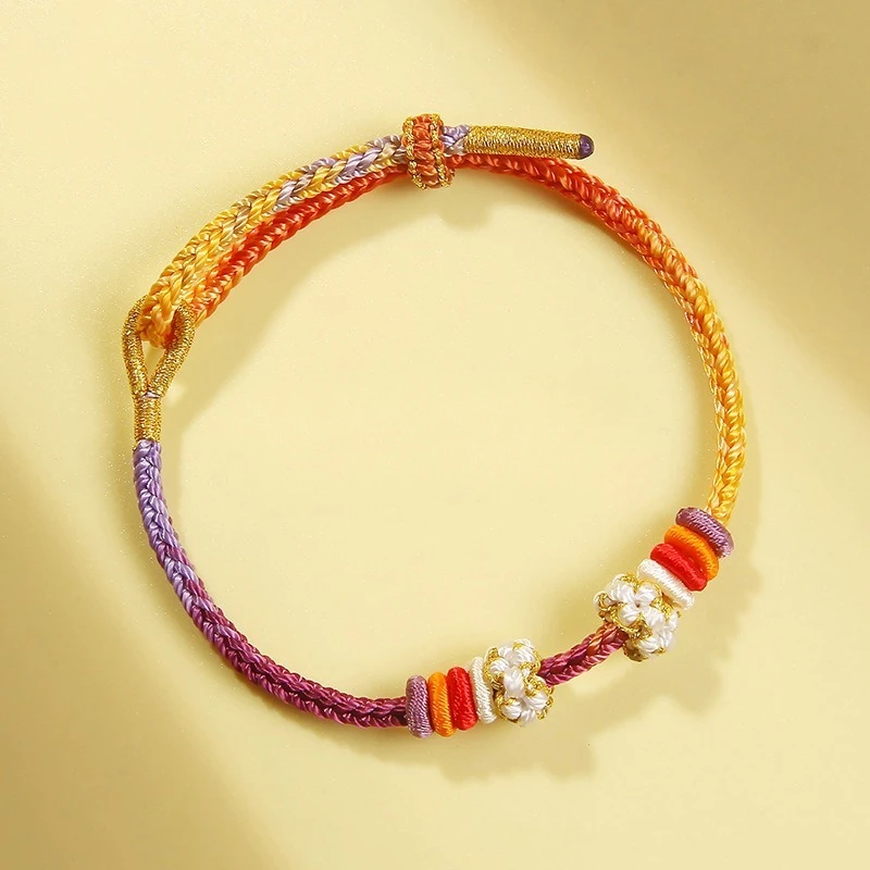 3mm Fashion DIY Braided Adjustable Hand Rope Couple Bracelets Hand Woven Rope Semi Finished Product Transfer Bead Gift Jewelry