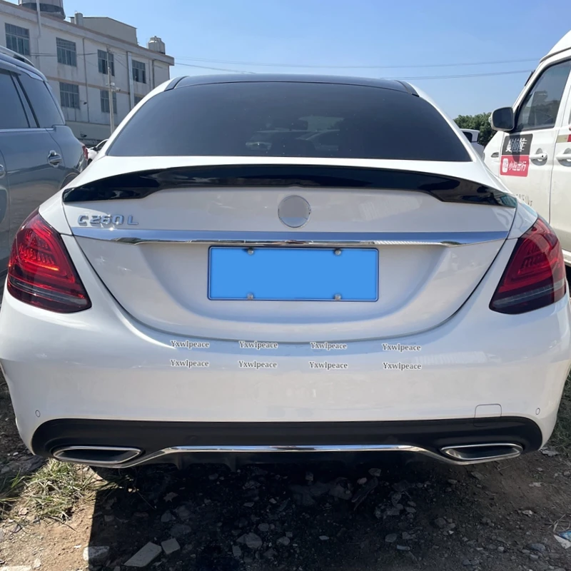 For Mercedes W205 4Door 2015-2019 Spoiler C180 C200 C250 C300 C350 C400 C450 C220 Carlson Style ABS Rear Trunk Lip Spoiler