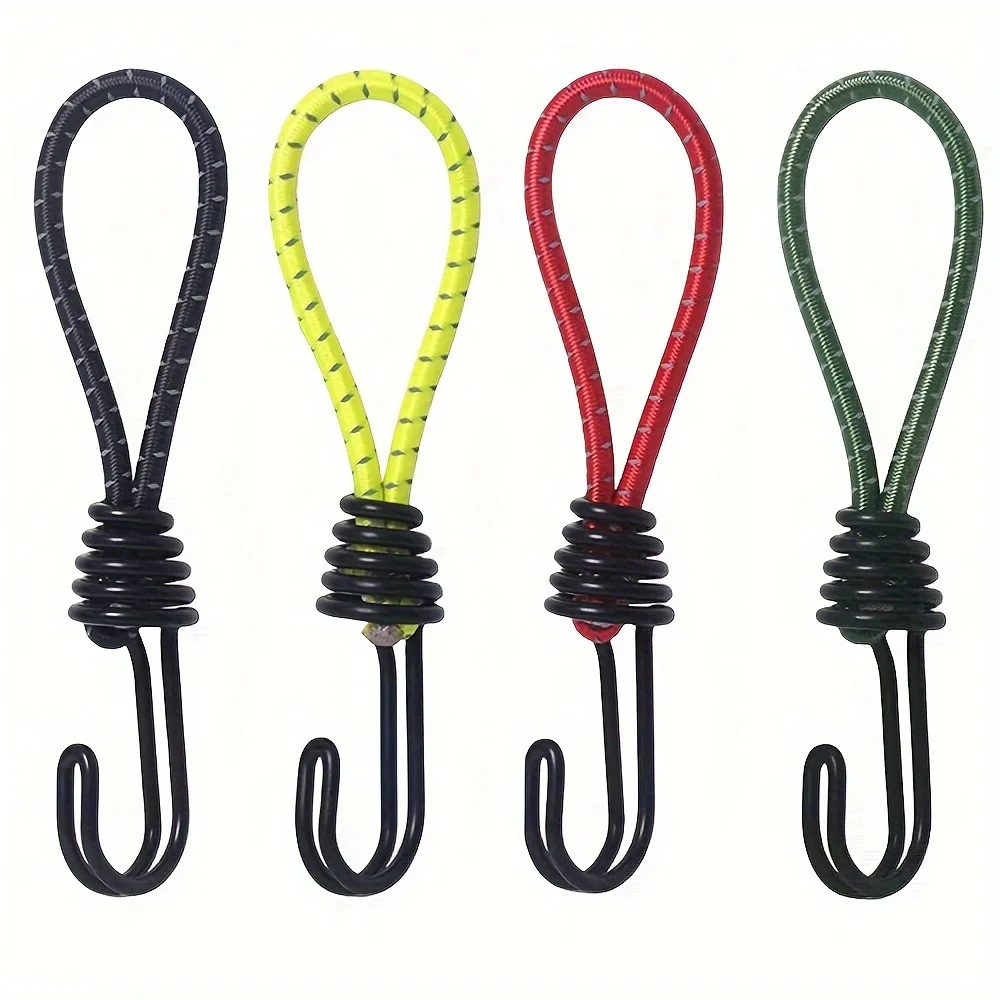 Set of 10 Elastic Rope Clips for Tent Poles, Ideal for Outdoor Camping.Hooks And Elastic Buckles Designed to Support Heavy Loads