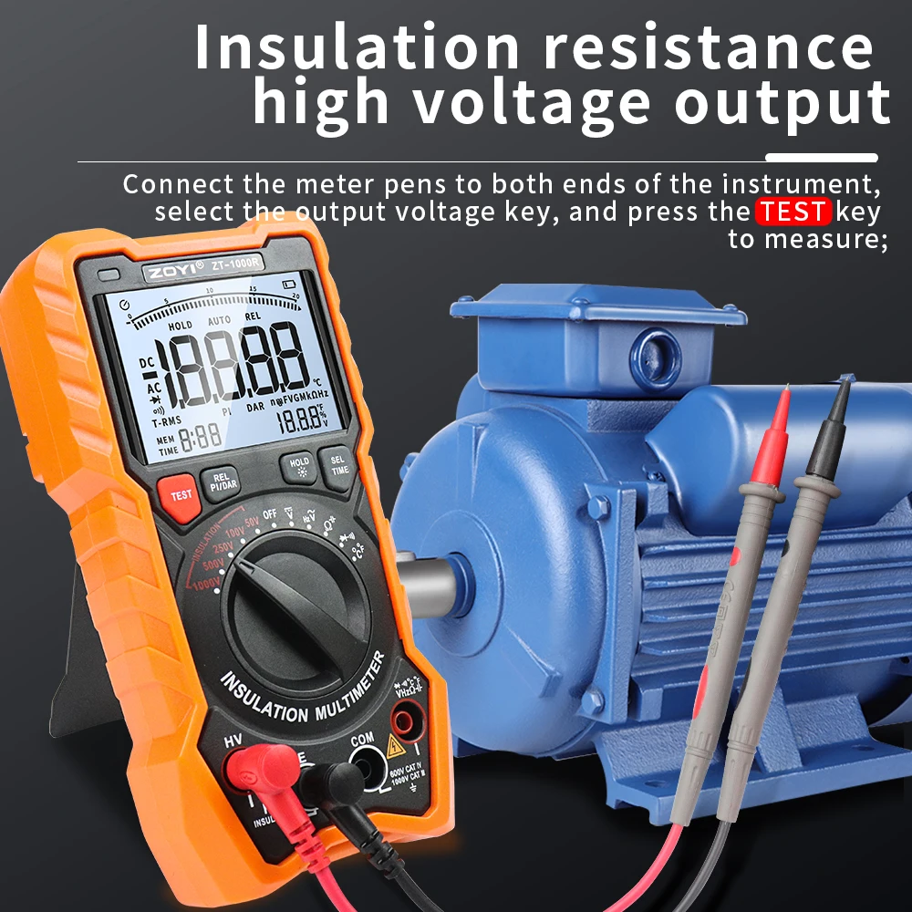 ZOYI ZT-1000R 2-in-1 Insulation Resistance Tester/Multimeter High