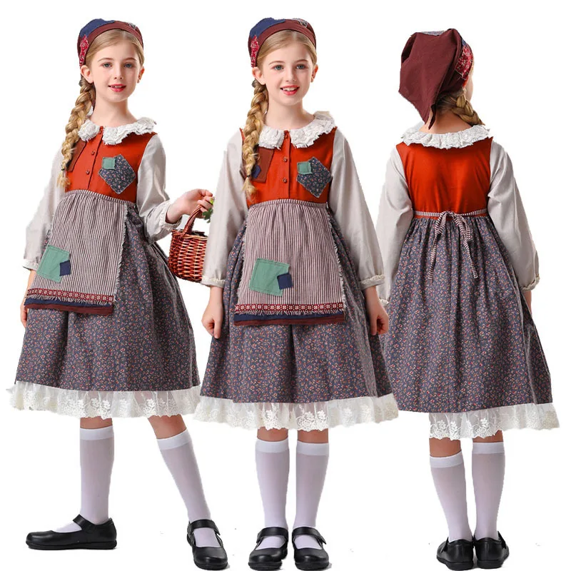 

Детский костюм «Маленькая спичка» на Хэллоуин, лоскутное платье, игровое платье для маленьких девочек в стиле кантри