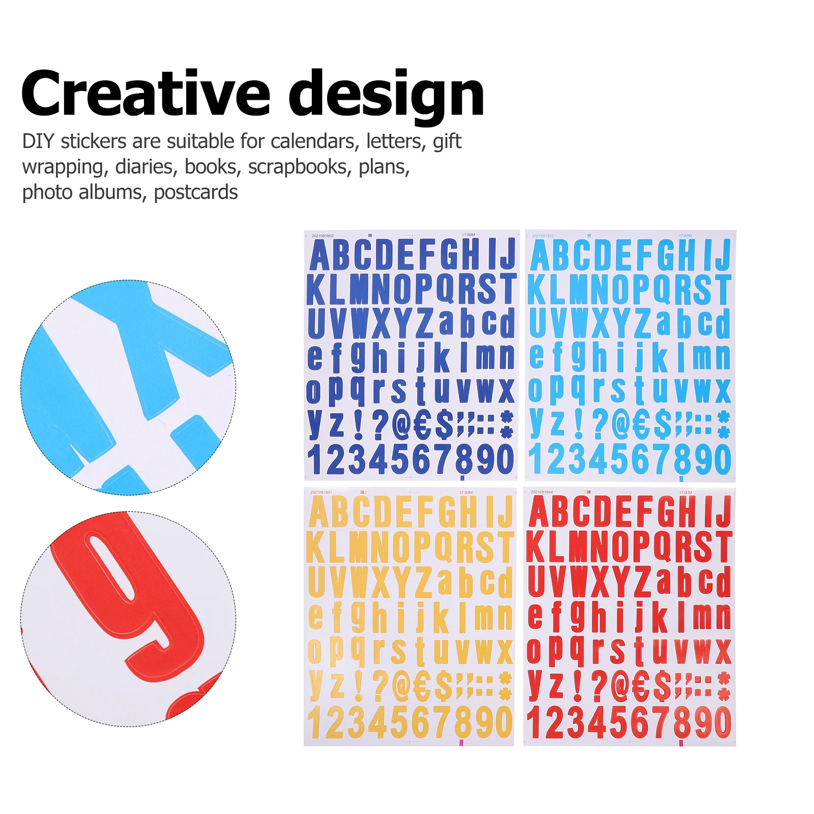 

10 Sheets Modern Email Number Sticker Stickers Alphabet Letters for Crafts