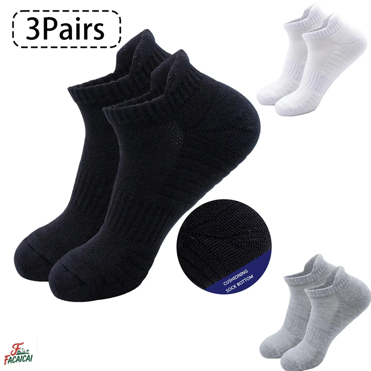 

3 пары однотонных хлопковых утолщенных женских спортивных нескользящих носков для йоги, высококачественные дышащие мужские противоскользящие носки-тапочки