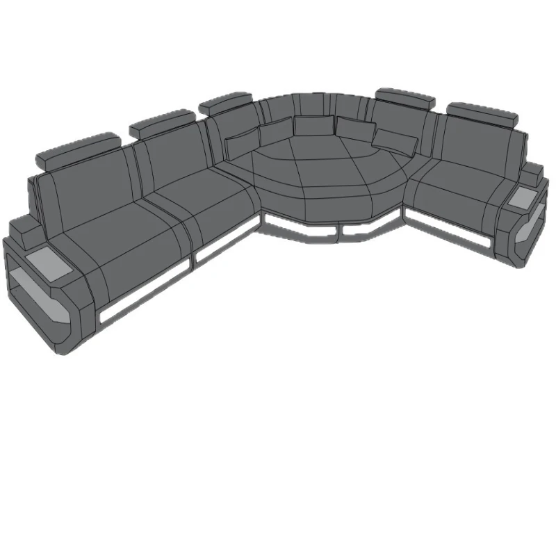 Creative sofa first floor simple modern size apartment living room leather sofa