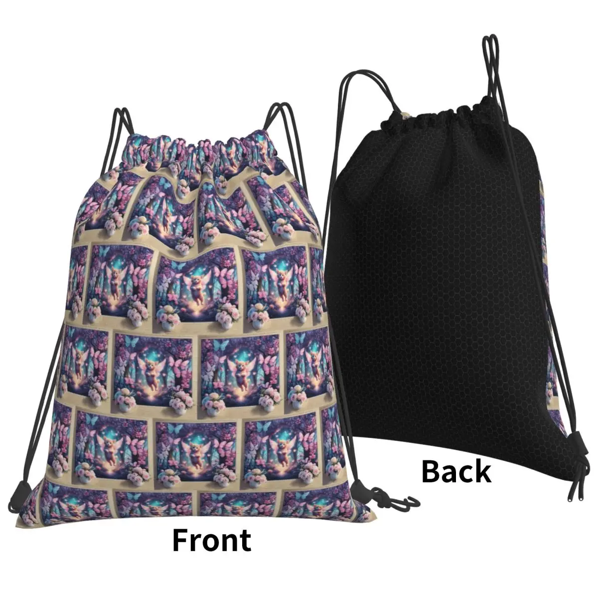 Mochilas Fairy Feline Of The Glowing Grove, bolsas portátiles con cordón, bolsas deportivas, bolsas para libros, para viajes y escuela