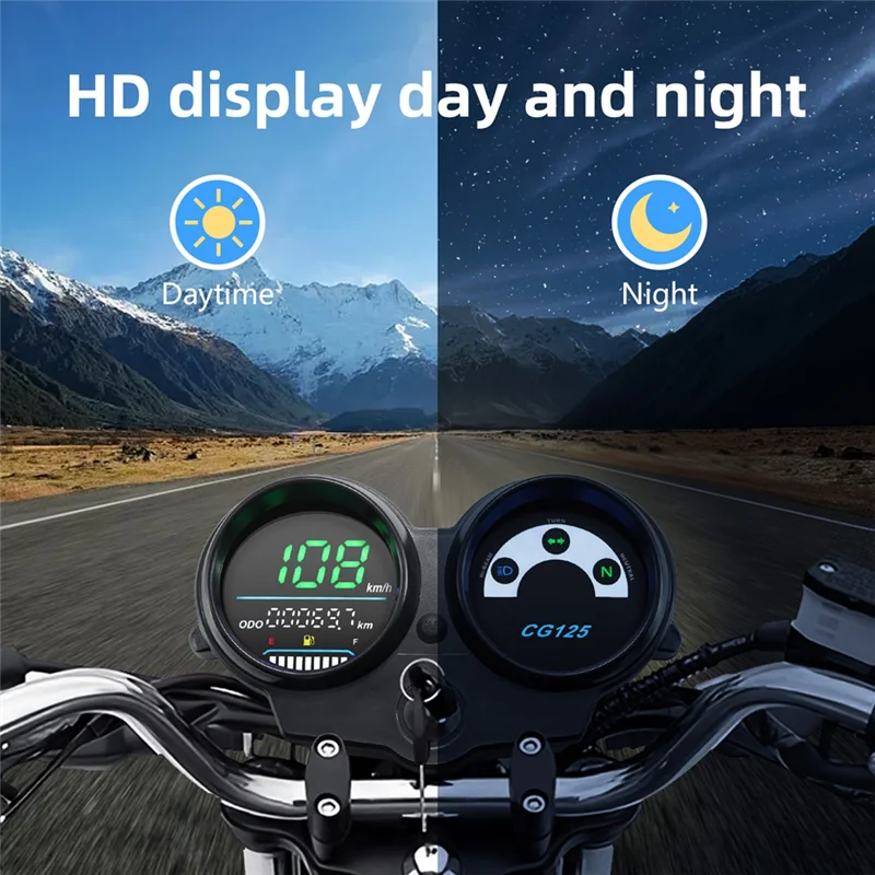 Hot Selling-LED Digital Motorcycle Speedometer CG125 2000 To 2008 Fan 125 Titan 125 2013 Dashboard Brazil For Honda Motorcycle P