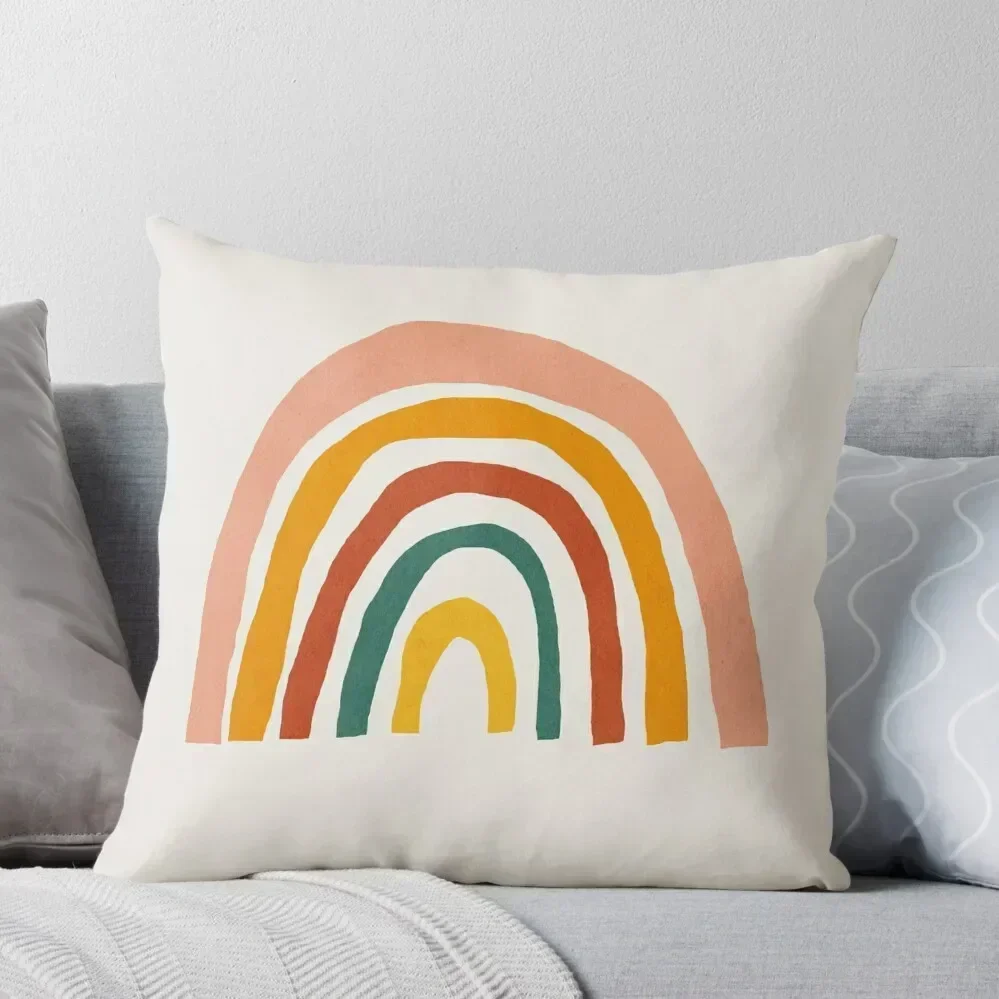 

Rainbow, Abstract, Mid century modern kids wall art, Nursery room Throw Pillow Cushions Cover pillow