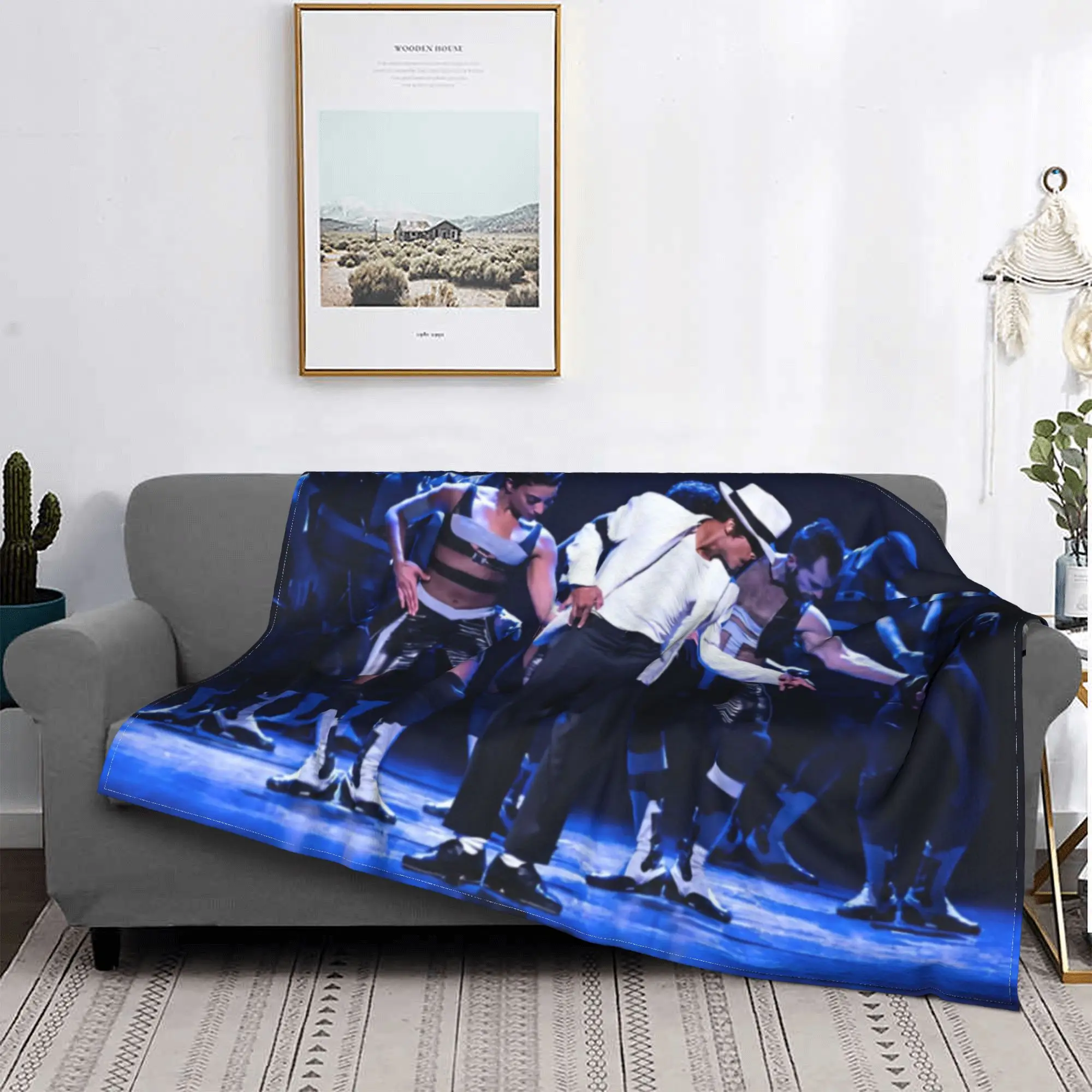 Michaels King Of Pop Jacksons Velvet Throw Blankets Dance Singer Hip Hop Blankets Home Bedroom Lightweight Quilt Multi-function