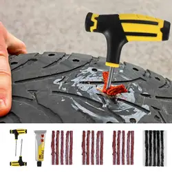 Tyre Repairing Patch Tool Kit Studding Puncture Plug Garage Car Truck Motorcycle Tubeless Wheel Tire Repair Tool with Glue Set