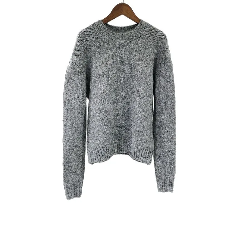 

【Gift Free】 French Niche Pullover Wool Blend Clock Jacquard Round Neck Sweater 2025 Fall Winter Fashion