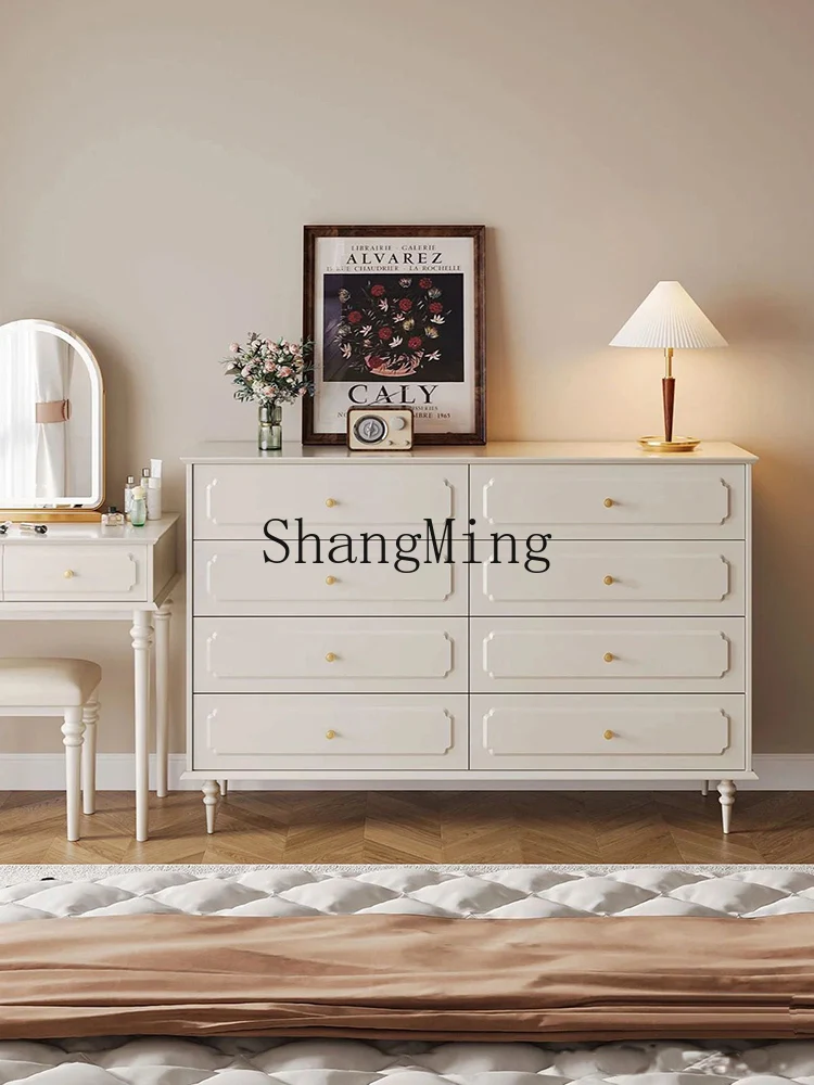 

LXY solid wood cream wind simple modern living room bedroom storage dining side cabinet bedside storage cabinet