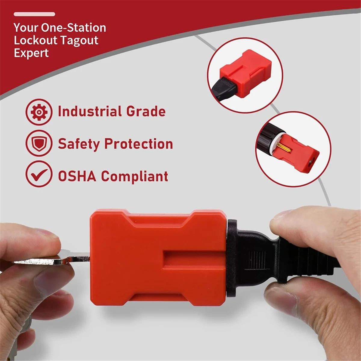 AA98 Plug Lock Electrical Cord Plug Lockout Device 2 Pack Outlet Locking Safety Lock Fits Electrical Shutdown Service