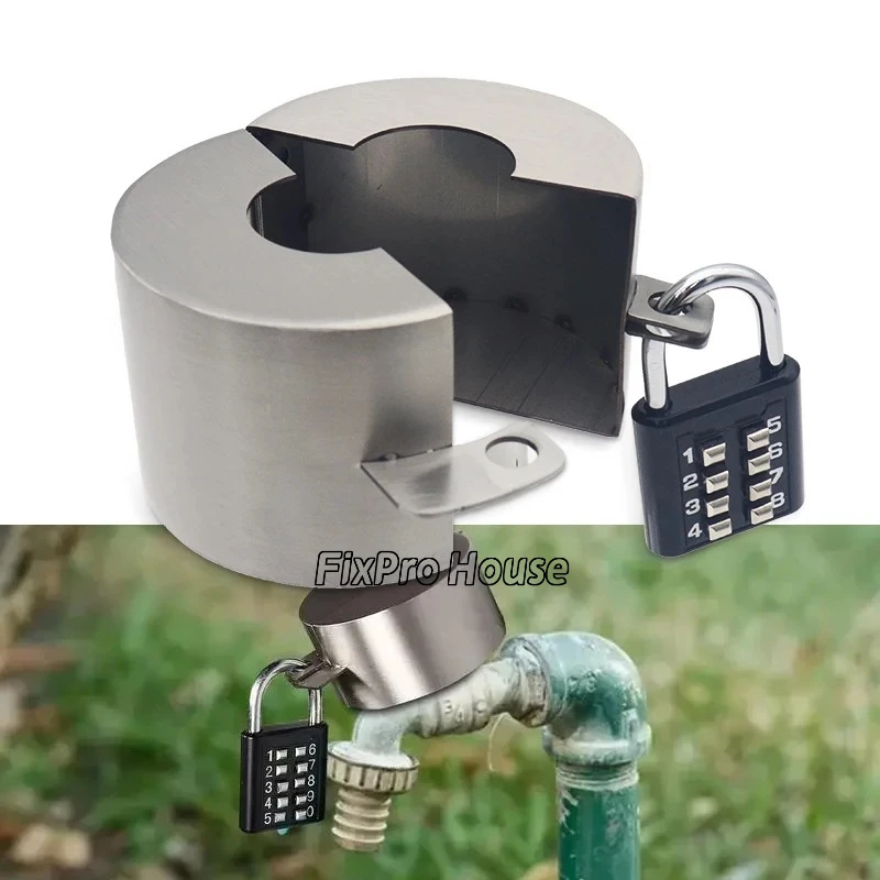 Outdoor Faucet Lock Anti-Theft Hose Tap Iron Rotating Gate Lockout Industrial Tank Gas Bottle Ball Valve Safety with PadLock