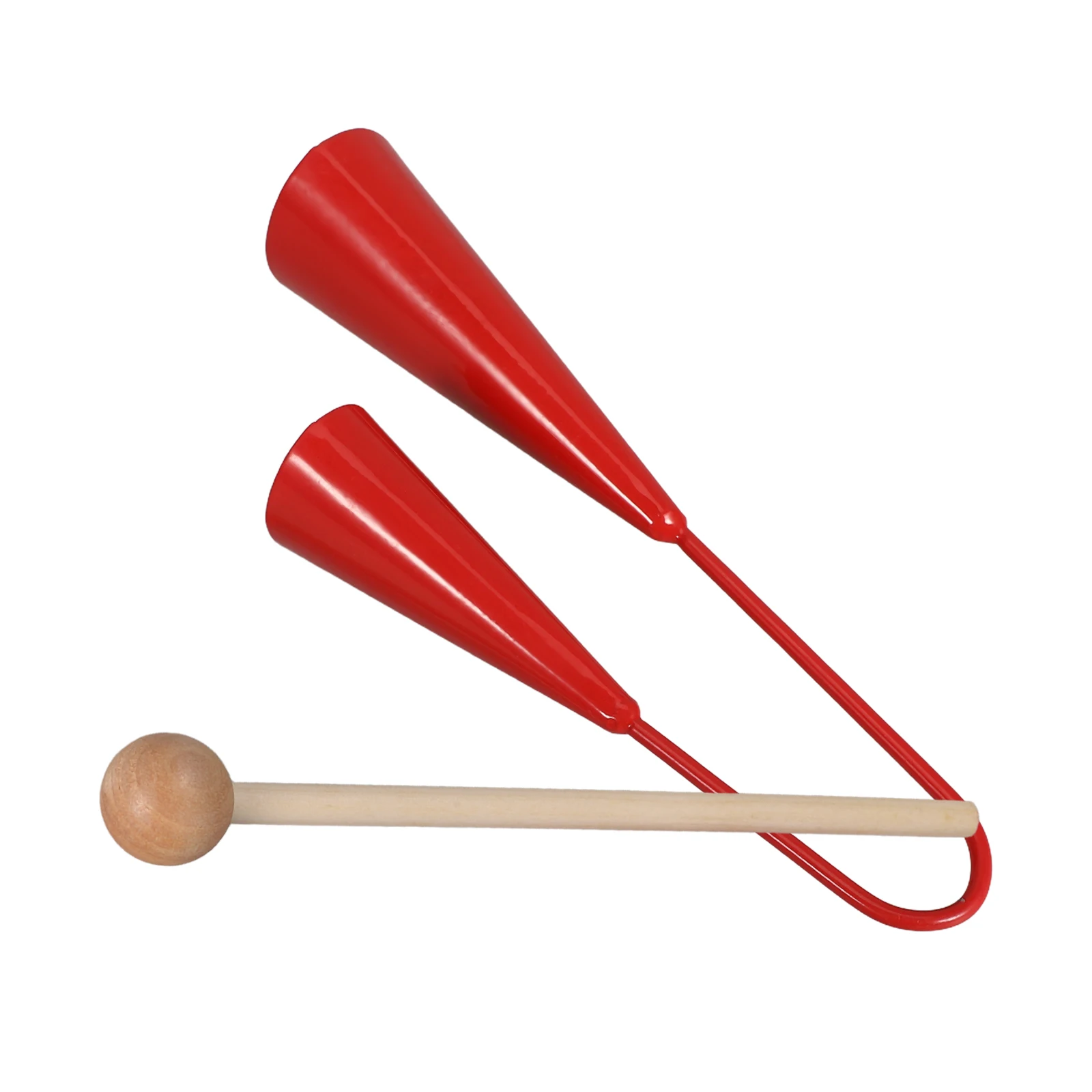 Instrumentos de percusión, campana doble, juguetes musicales Orff para niños y adultos, campanas Agogo de mano para bebés, sonido claro, educación segura