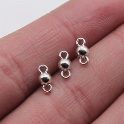 40pcs Small Ball Pendant Connector Charms DIY Alloy Jewelry Findings Antique Silver Color 4x8mm