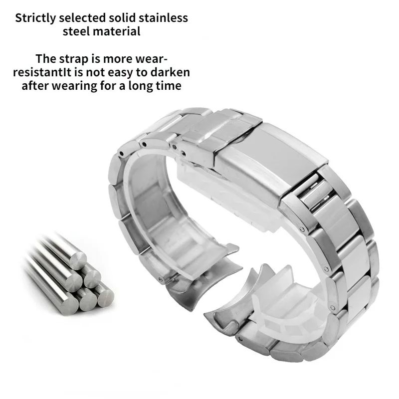 Uhgbsd-Bracelet de montre en acier inoxydable, remplacement pour Submariner Black Green Water mesurost DayRequisteel, 17mm, 20mm