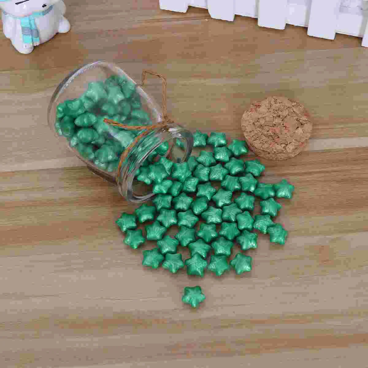 120Pcs/Bottle European Vintage Star Shape Sealing Wax Beads Set for Invitation Gift Wrapping Private Envelop Stamp Sealing (Gree