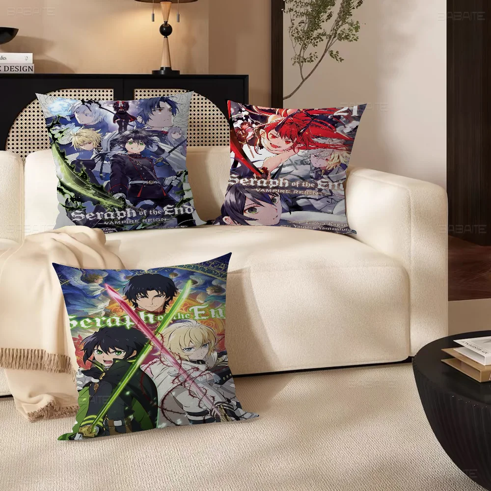 

Seraph Of The End Cushion Cover Inches Farmhouse Decor Home Throw Pillow Covers For Couch Decorations