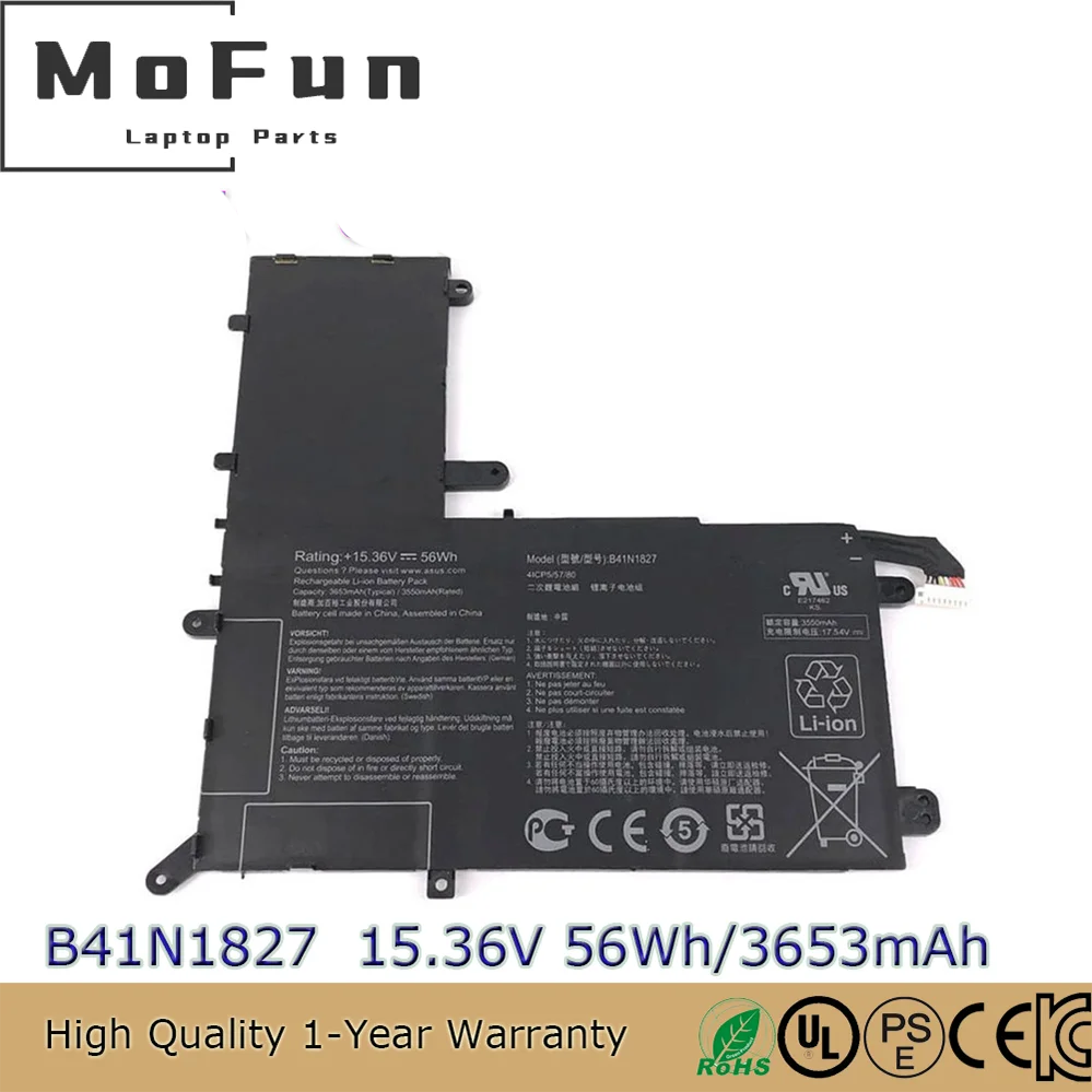 

Brand New Original B41N1827 15.36V 56Wh Laptop Battery for Asus ZenBook Flip 15 UX562 UX562FA UX562FD UX562IQ