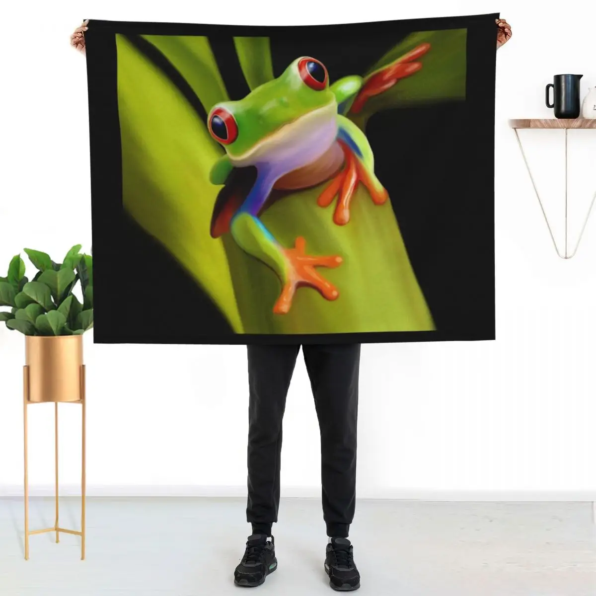 Red-Eyed Frog, Red-Eyed Tree Frog Throw Blanket Soft Cozy Blanket for Pet Kids Adults