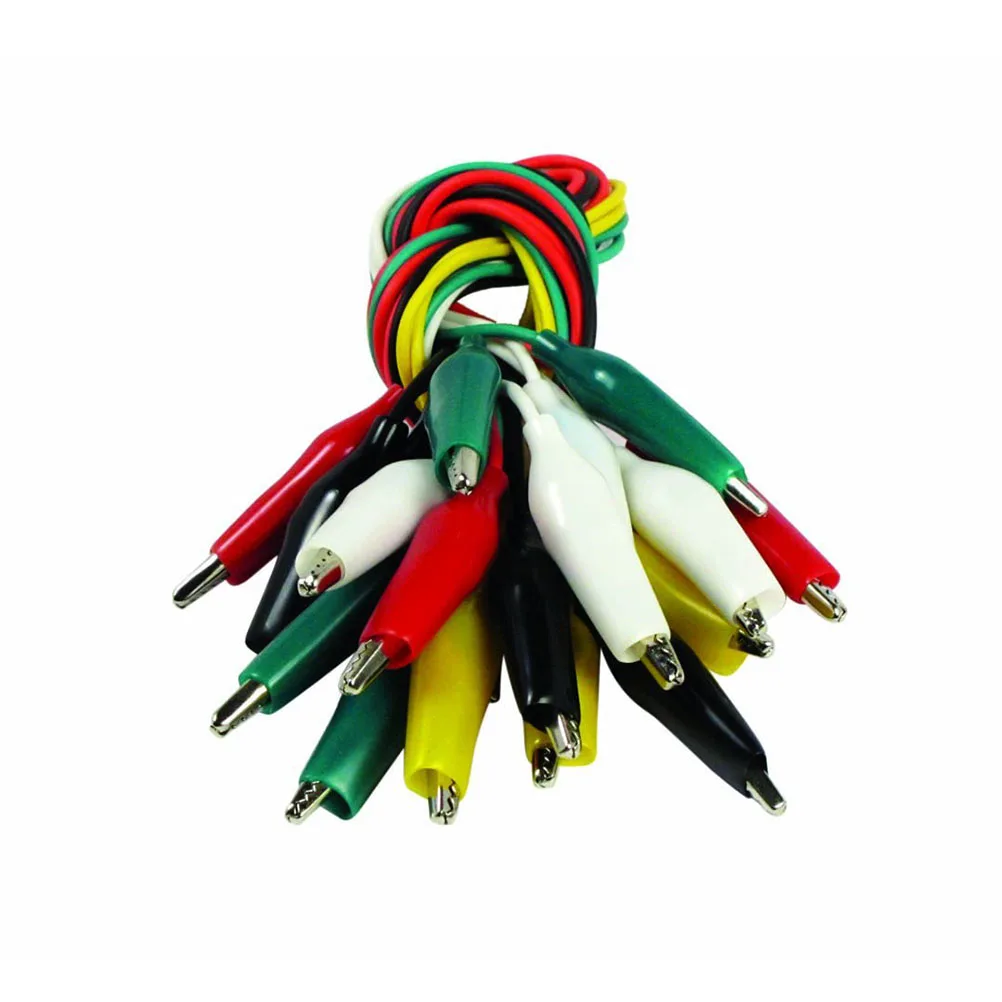 

10pcs Double-Ended Alligator Clips Wire Cable 5 Colors With Protective Sleeve For Circuit Spring Clip Electrical