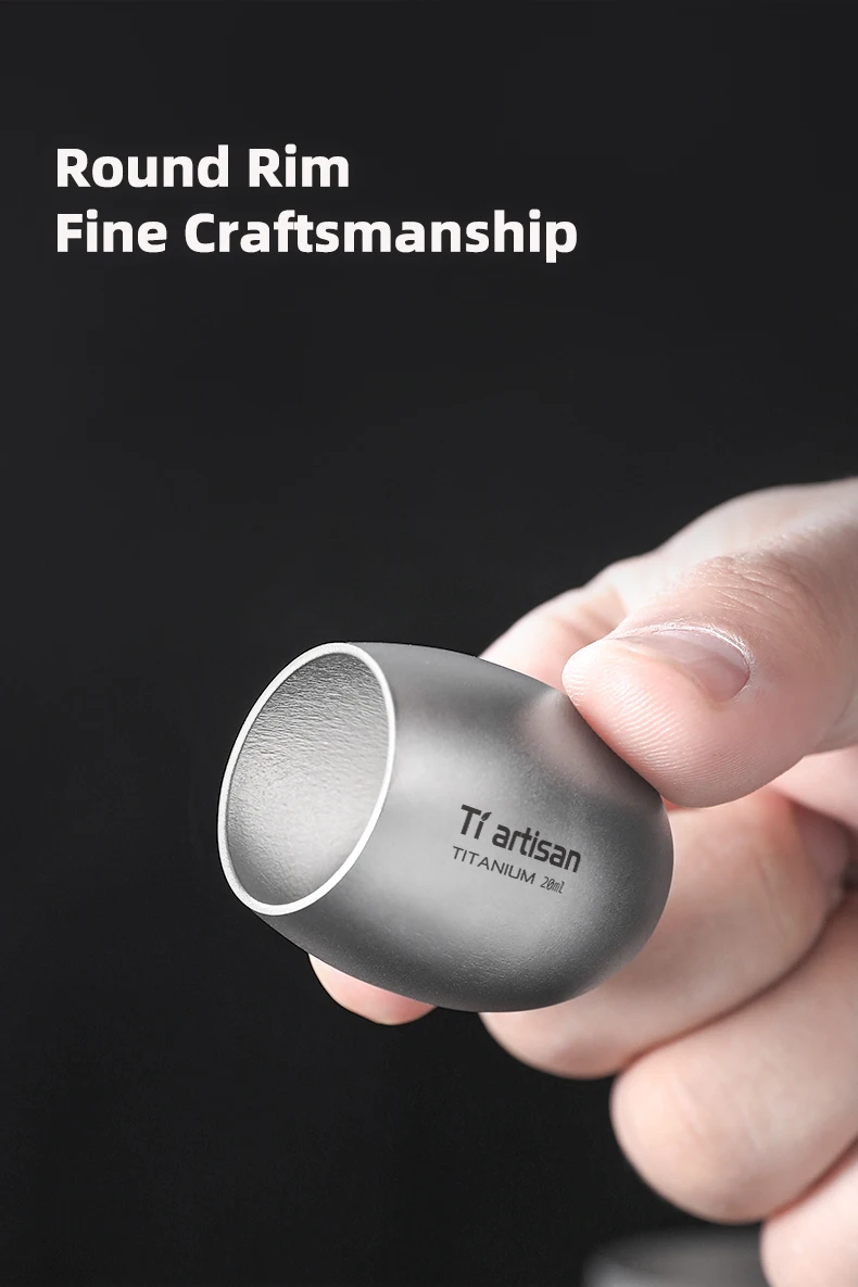 Tiartisan 20ml Titan Mini-Sake-Becher Ultraleichter Runder Weißwein-Becher für Outdoor-Camping Picknicks Taschen-Teebecher Trinkgefäß – Detail 8