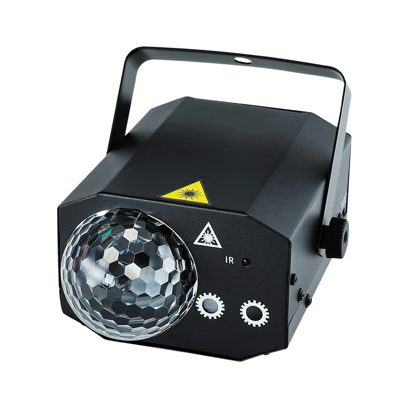 المرحلة عبر الحدود الملونة شريط دوار يعمل بالصوت KTV جو LED كرة سحرية ليزر ليزر