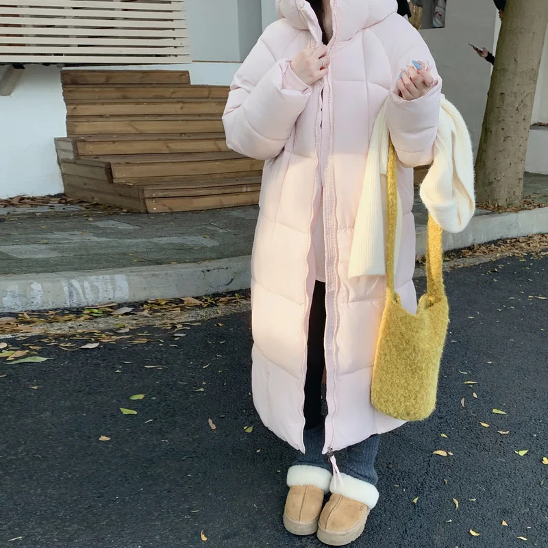 PinkyIsBlack Fashion Thicken Warm Down Cotton Jacket Women's 2025 Winter New Bread Jacket Over The Knee Long Coat Parkas Outwear