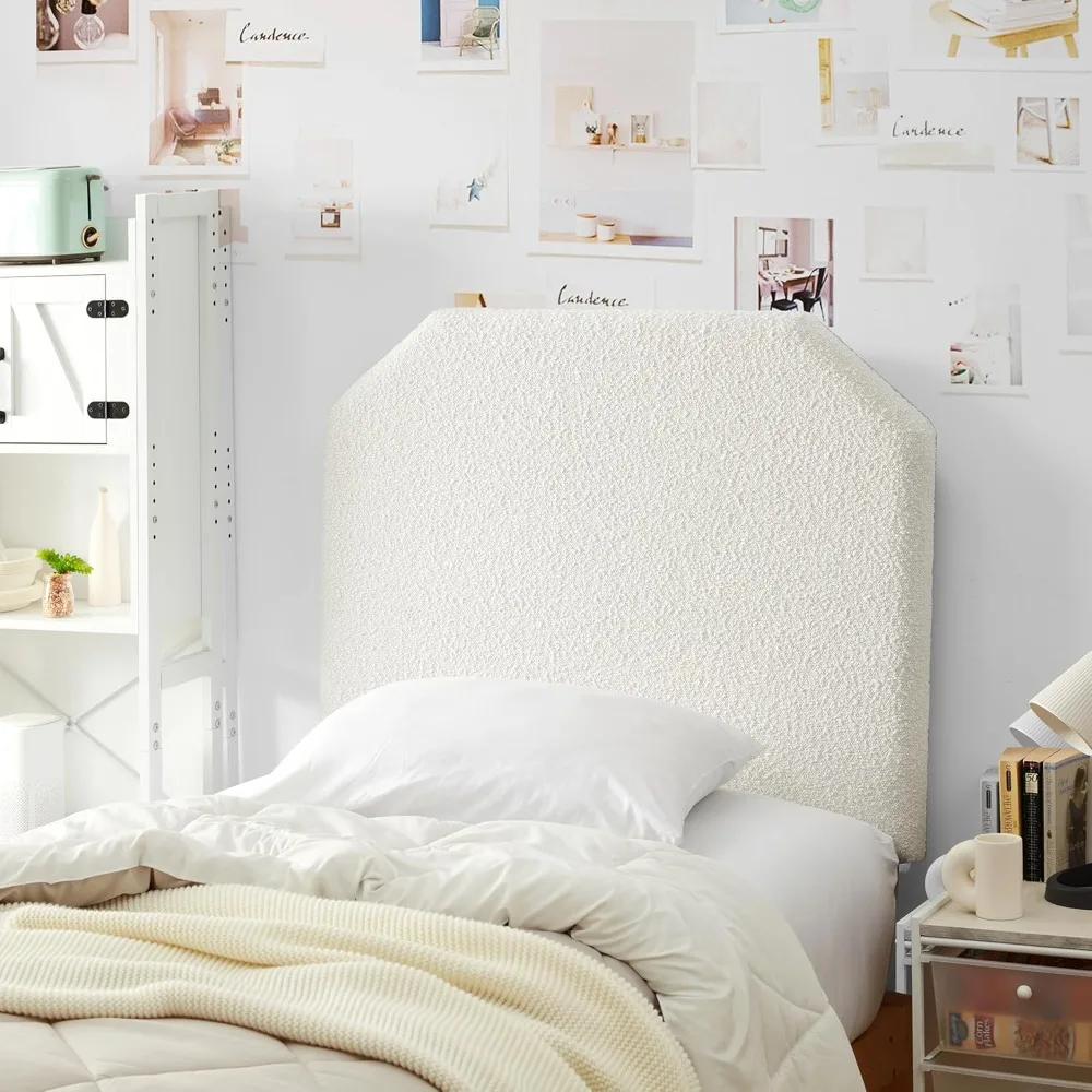 Pesona Tavira ®   Headboard Boucle Dorm dengan Kaki - Putih Krem