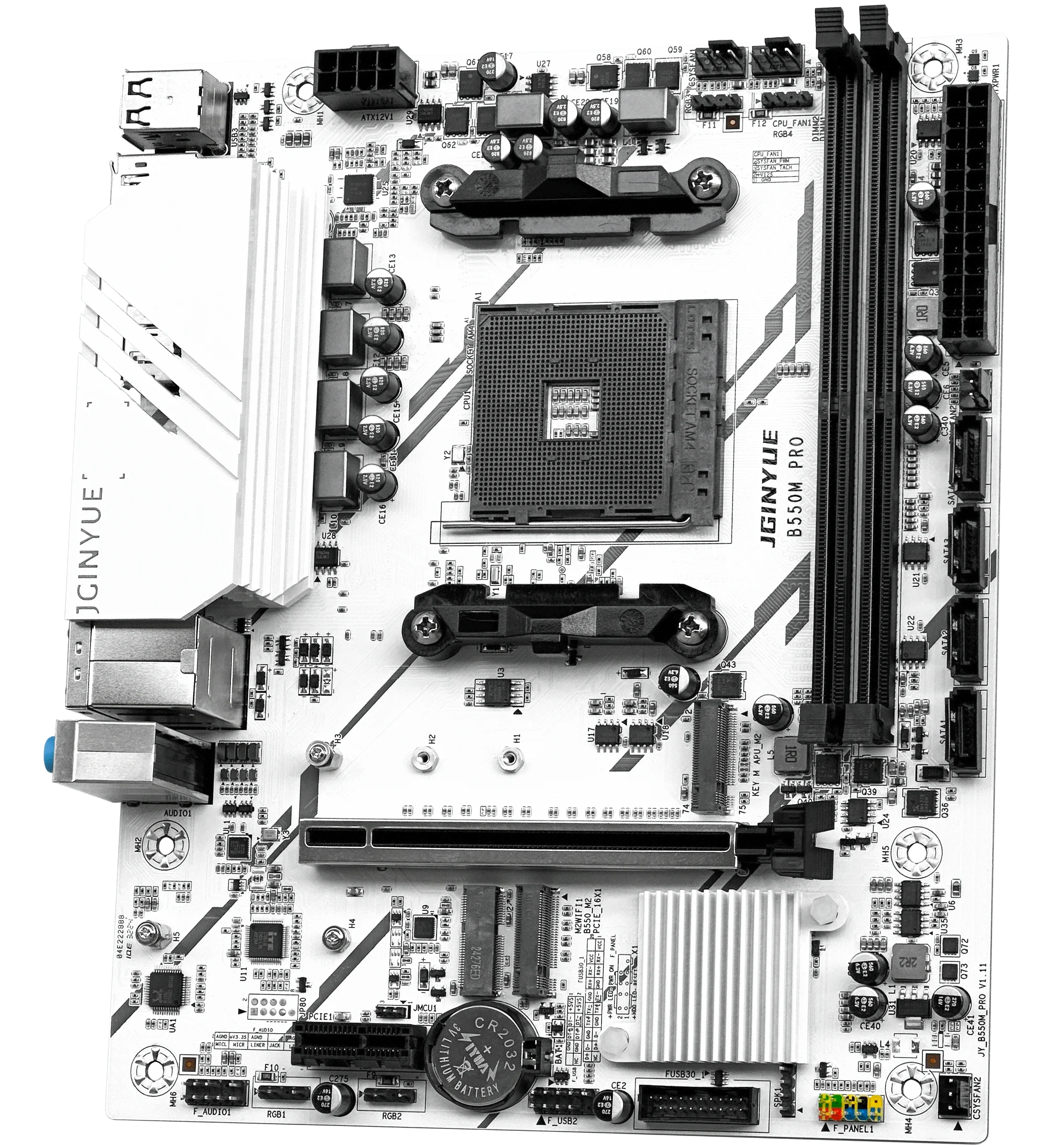 JGINYUE B450M PRO ATX Motherboard SocketA DDR  Processor Double Memory Channel SATA Hard Drive Interface for Desktops Used