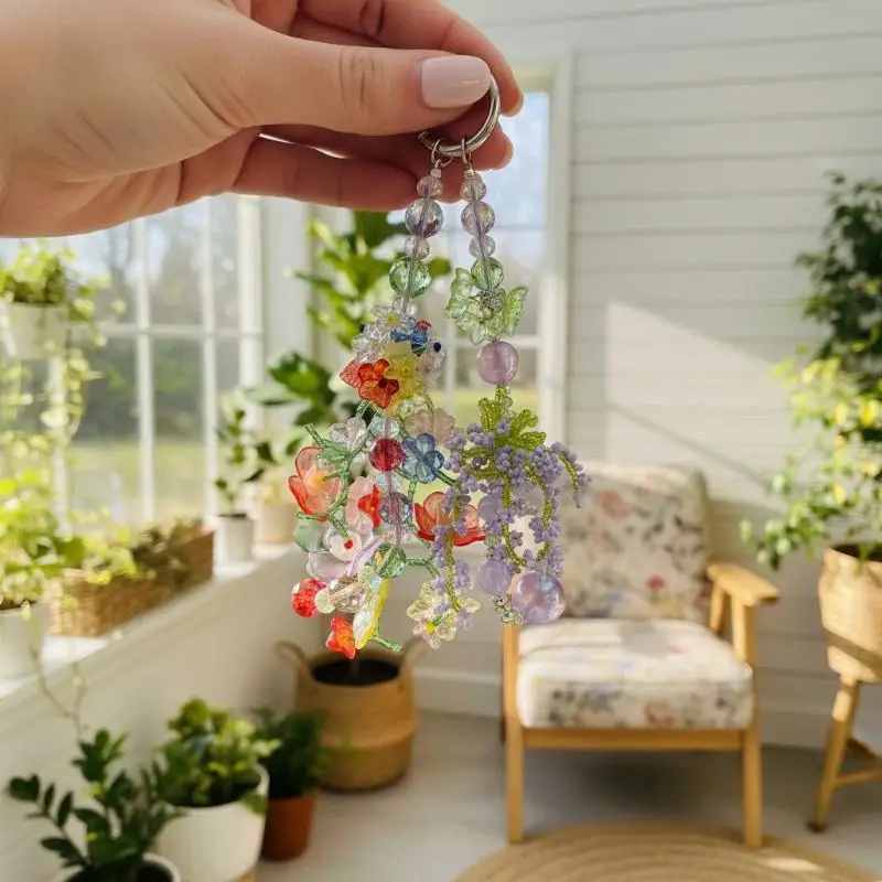 

[YY35]【xxx】Summer Colorful Beaded Phone Chain Bag Car Key Pendant Earphone Case Accessories For Phone[Y35]