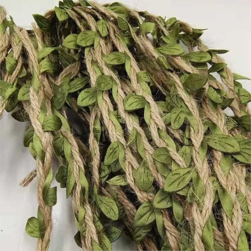 Hemp Rope With Fake Green Leaves Length 10 Meters Hunting Rifle Wrap Twine Camouflage Tree Stand Blind Cover-CLEARANCE SALE view 5