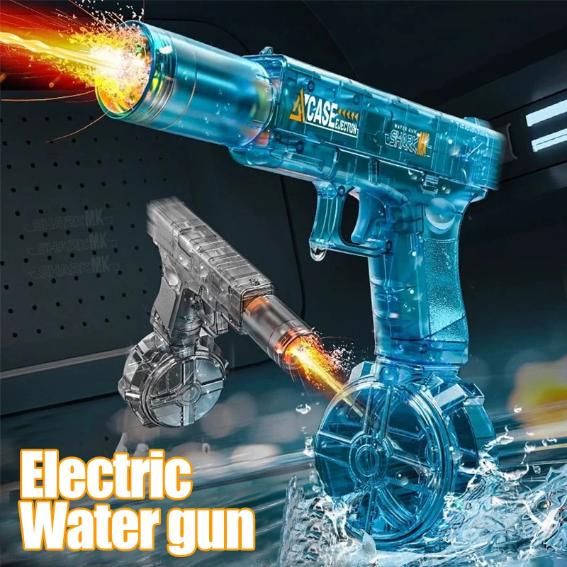

Simulated Firing and Recoil Electric Water Gun Toys Children Automatic Sensor Lights Water Pistol Summer Outdoor Beach Kids Toy