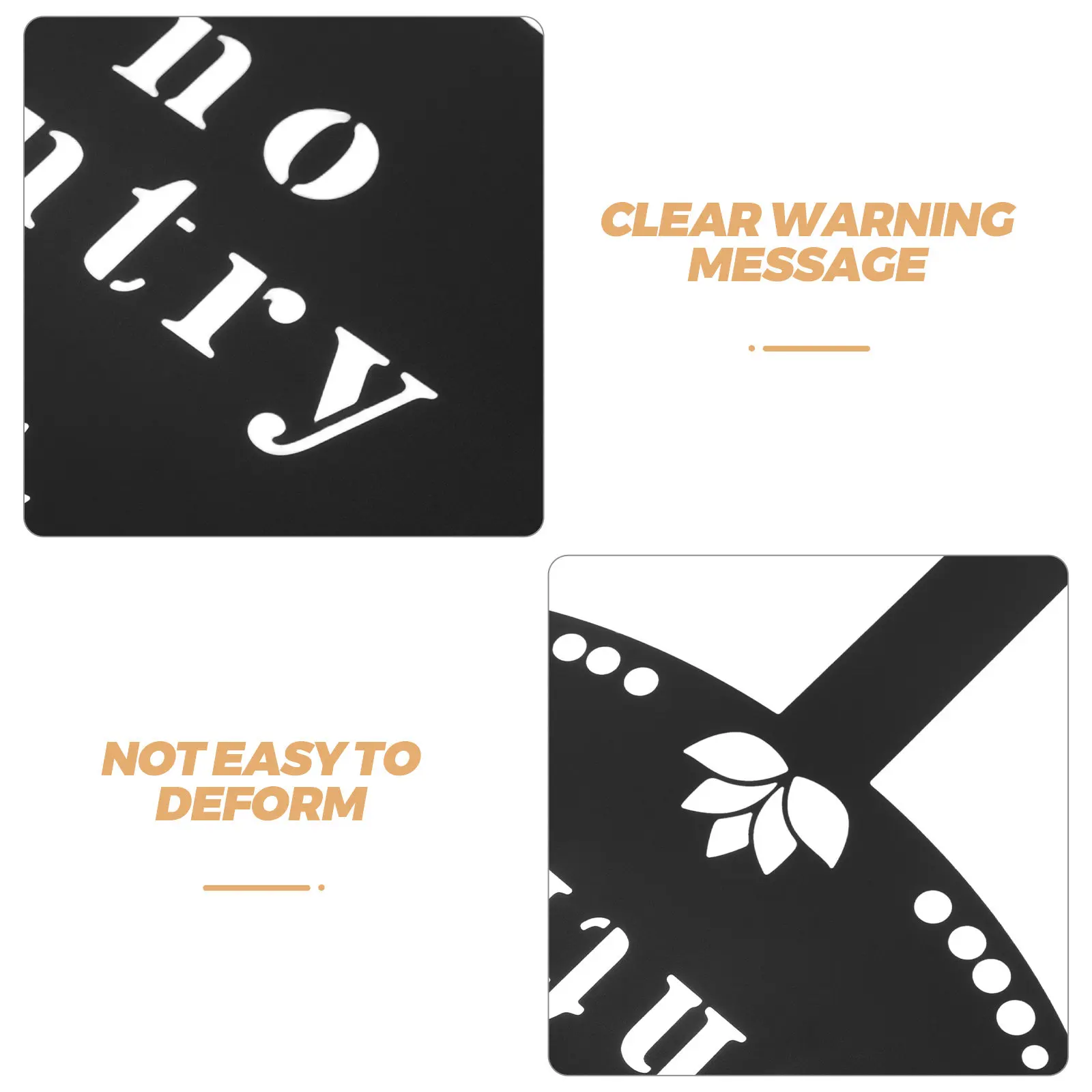 No Entry Metal Garden Stake Sign Black Weatherproof Private Property Warning Marker for Yard Lawn Outdoor Boundary Marker