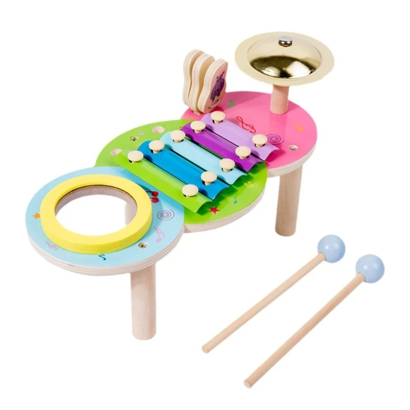 Music Set Wooden Toy for Toddler Wooden Percussion Musical Instrument Sensory Education Xylophone Toy for Preschooler