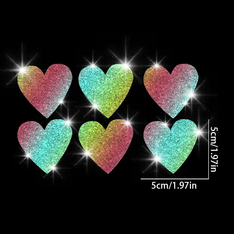 6 STKS LIEFDE Hart Glitter Auto Stickers Waterdichte Auto Achterruit Bumper Achteruitkijkspiegel Boot Vinyl Decals Motorfiets Decoratie