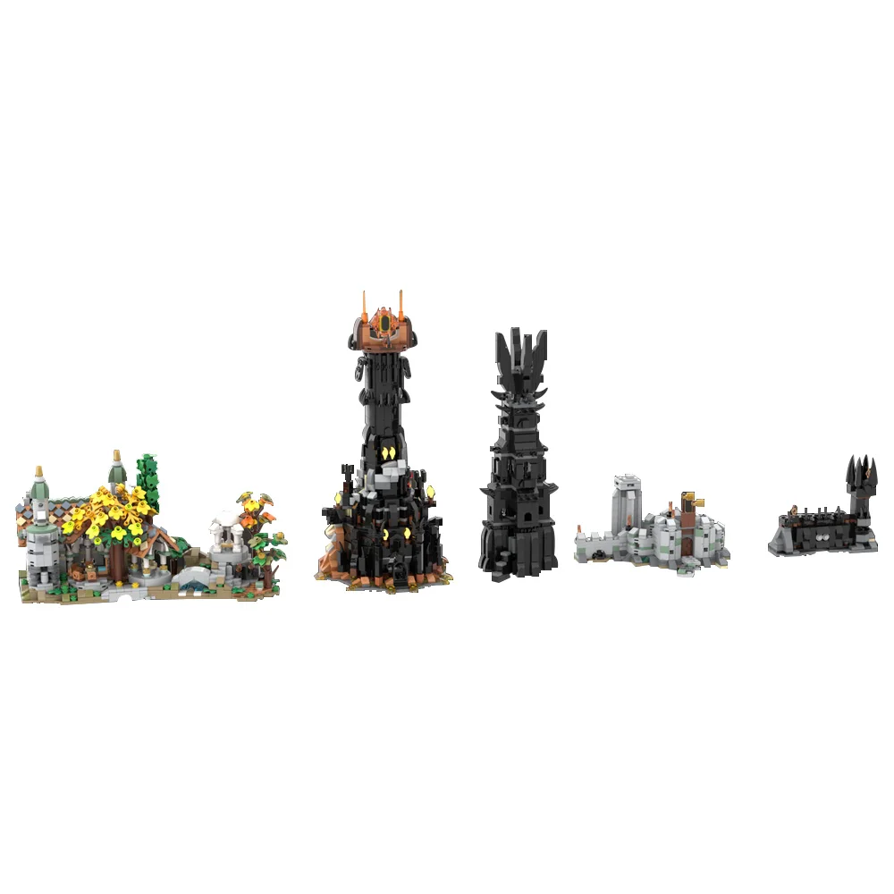 MOC Battle of the Rings Series Model Building Blocks Mini Magic Tower Black Gate Building Block Set Gift