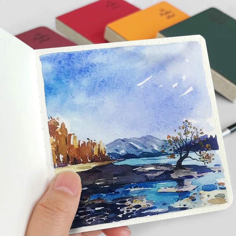 Portable Watercolor Book 300g Watercolor Paper Square Travel Sketch Painting Book Mini Pocket Painting Book Art Supplies