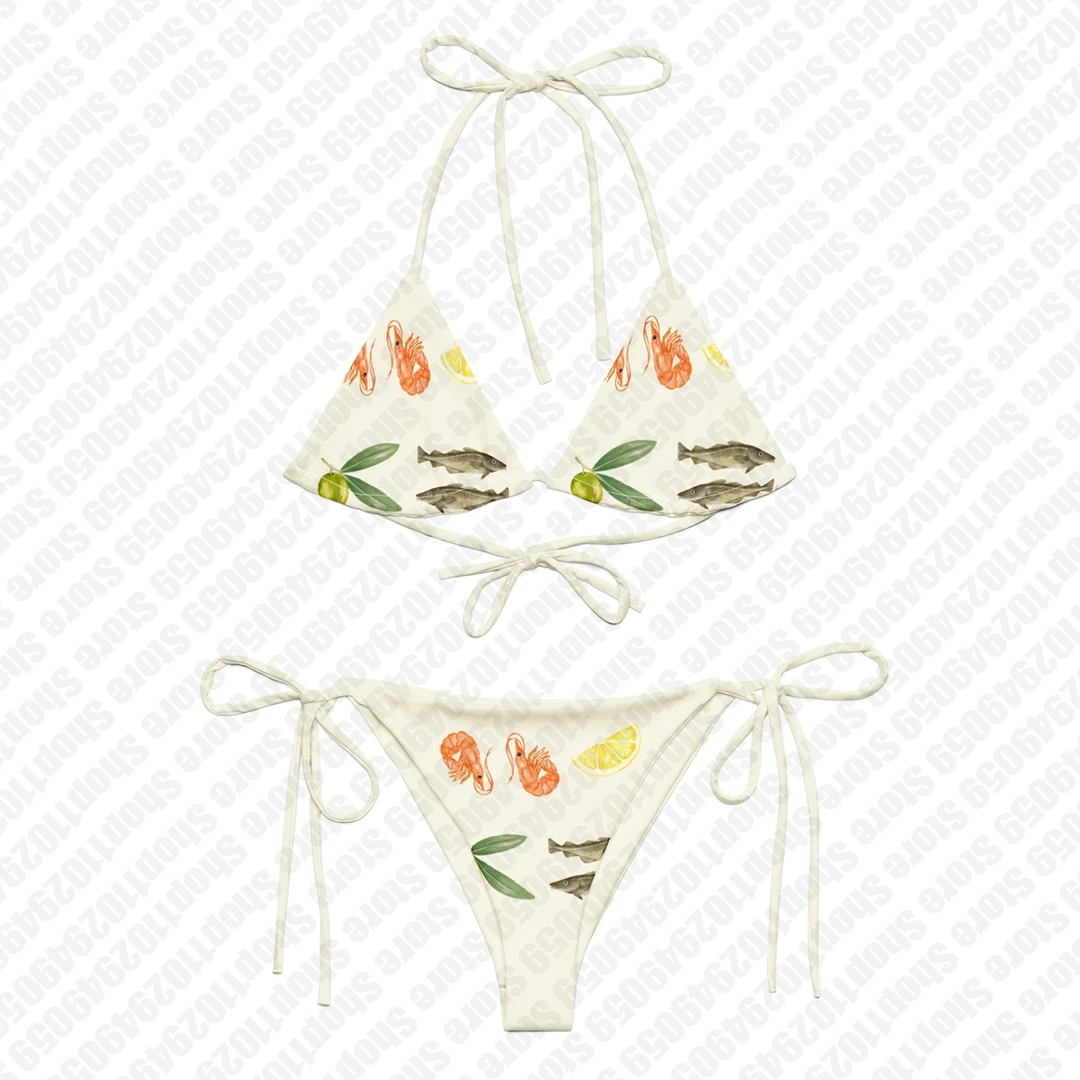 Conjunto de Bikini con estampado para mujer, bañador Sexy con Tanga, traje de baño de dos piezas, moda gótica Punk, traje de baño Emo de los años 2000, estilo Y2k