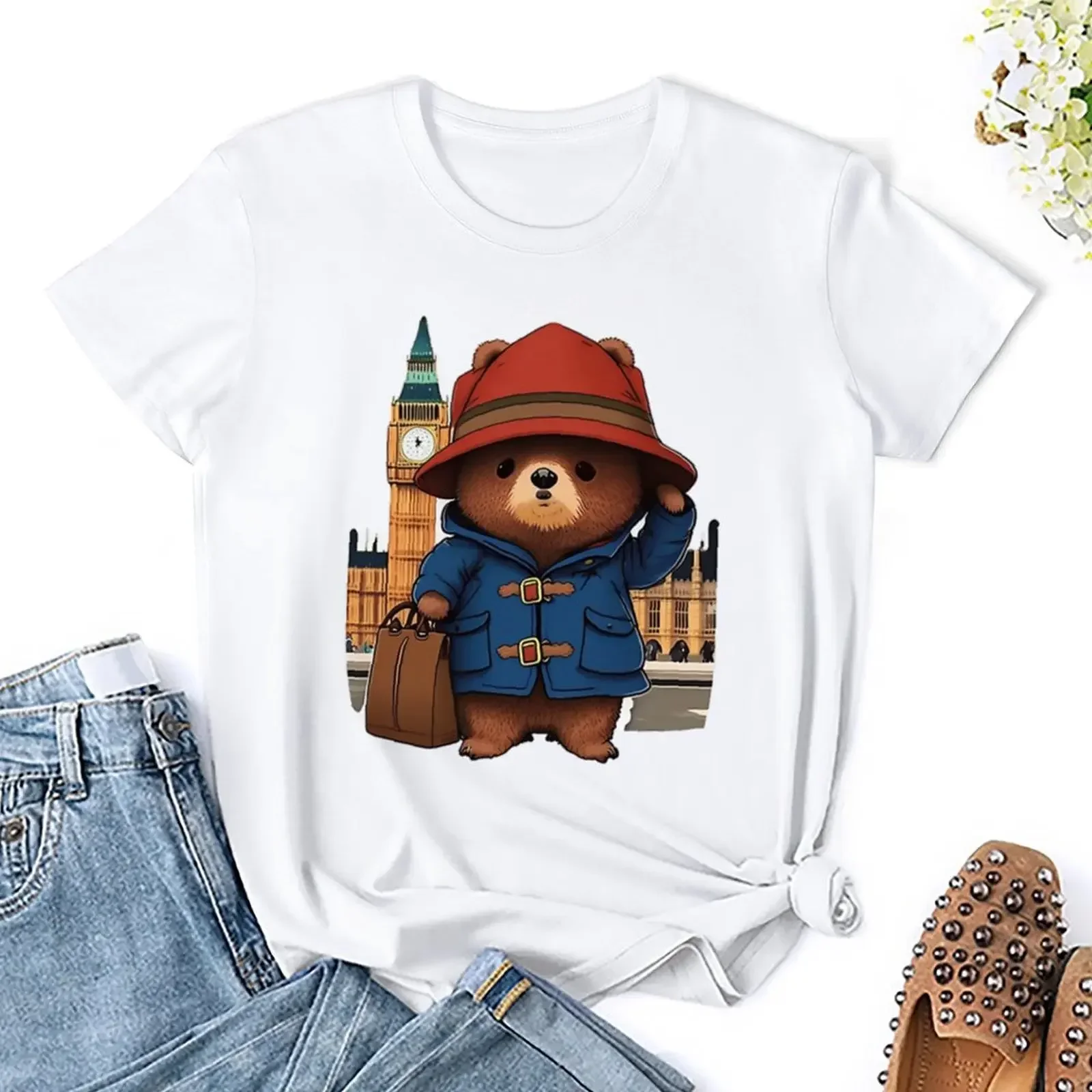 Paddington Bear in London T-shirt summer clothes hippie clothes T-shirts for Women