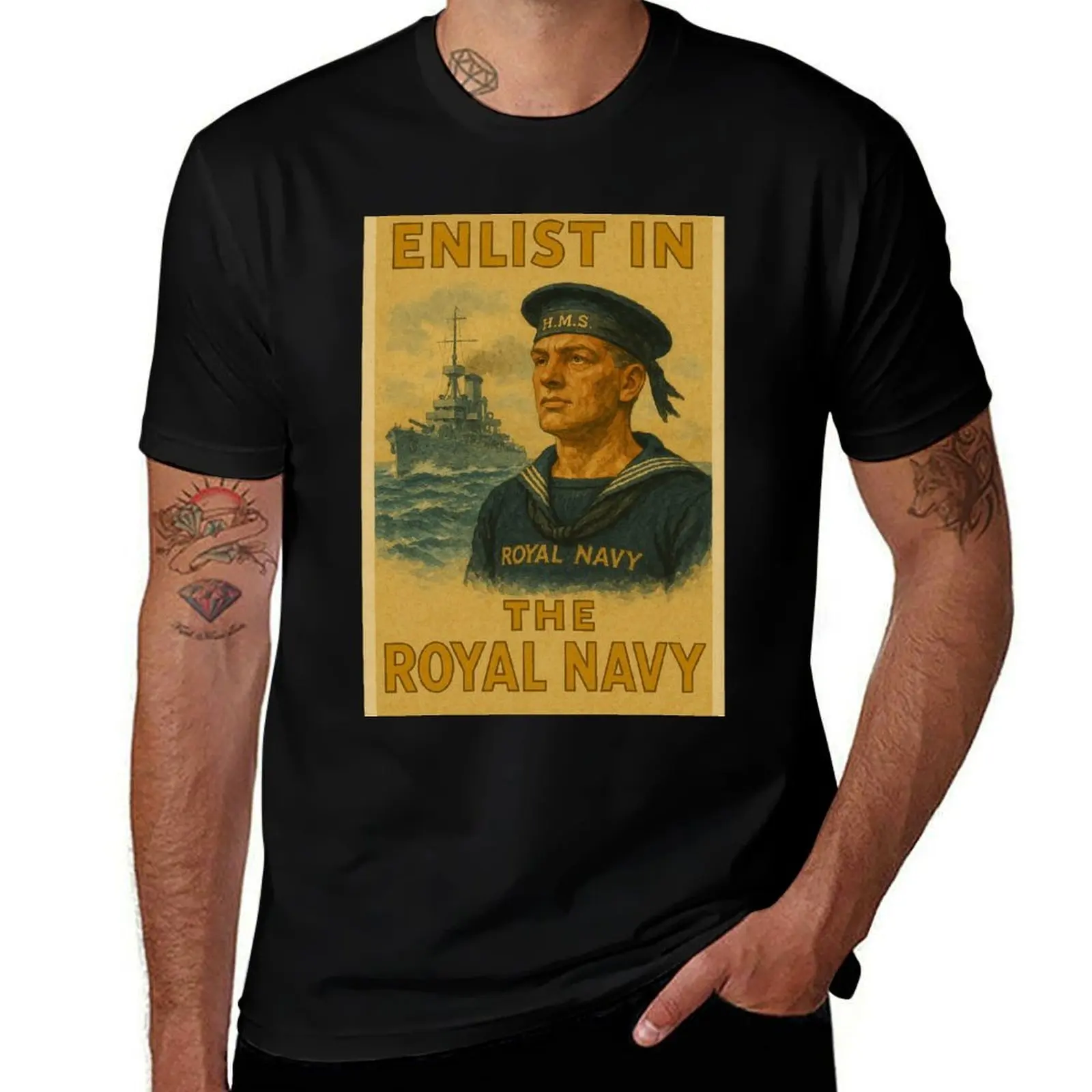 

Royal Navy Poster T-Shirt summer shirt boys animal print vintage gifts for boyfriend men clothings